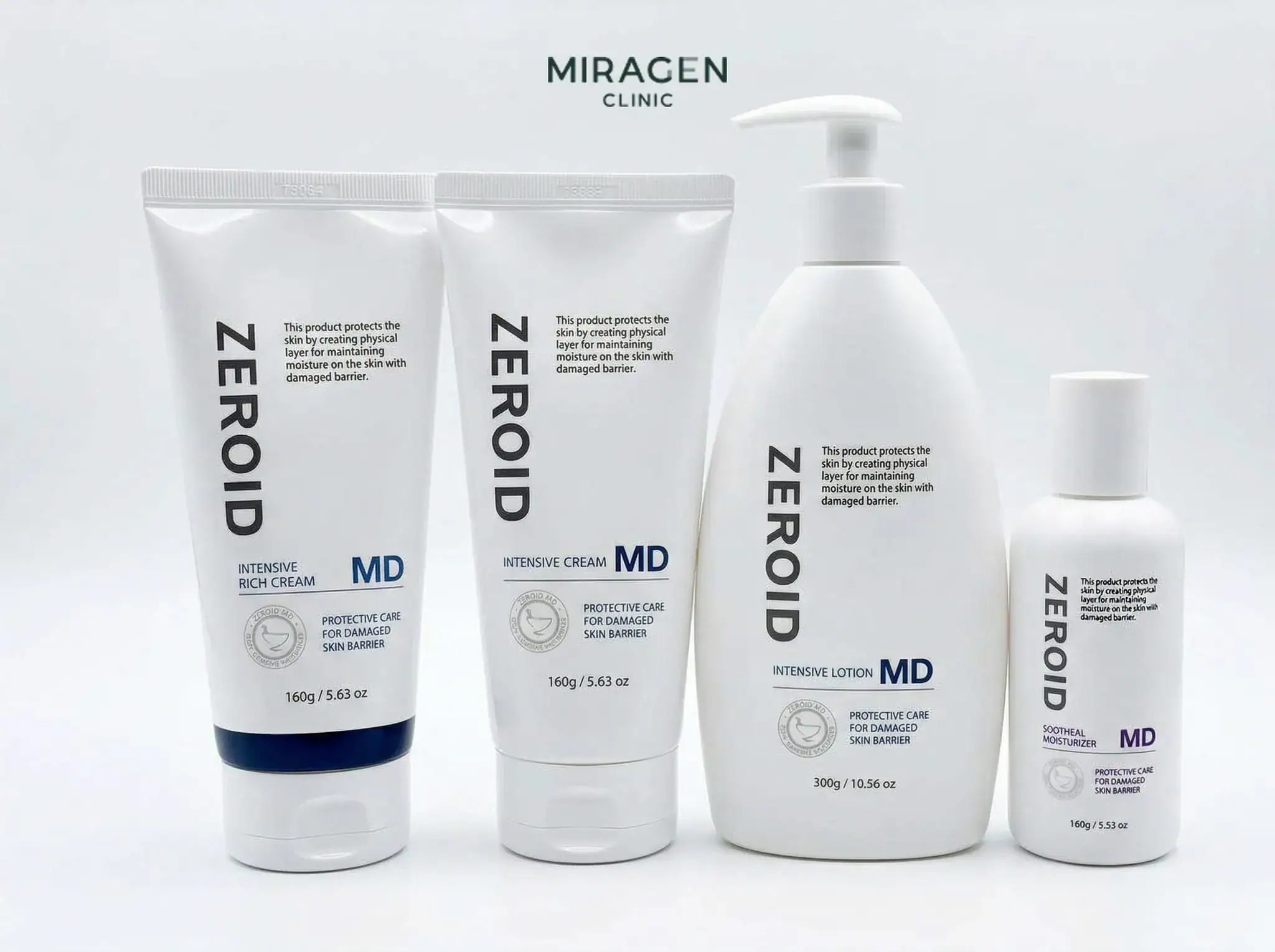 제로이드 MD 인텐시브 리치크림, 크림, 로션, 루트힐 4종 라인업 - 미라젠의원 의료용 보습제