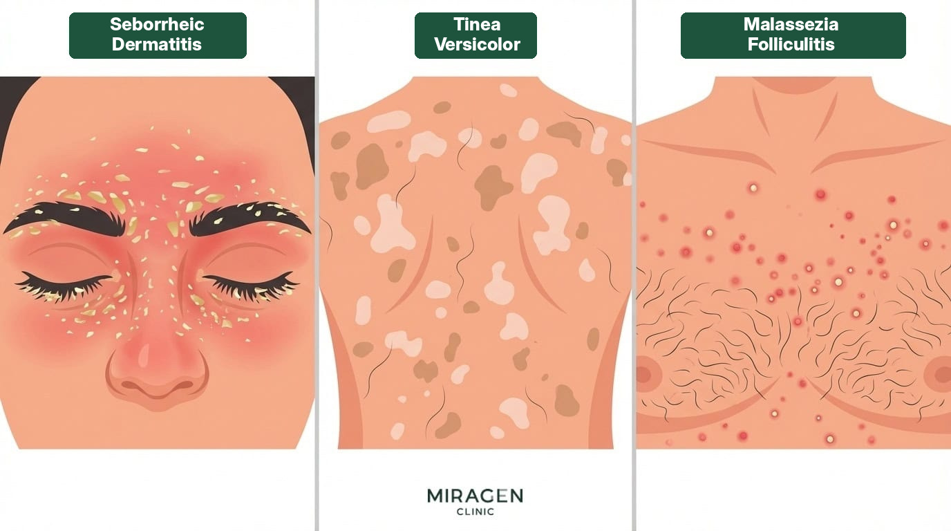Malassezia Infections That Respond Well to Nizoral — Three Presentations: Seborrheic Dermatitis, Tinea Versicolor, Folliculitis