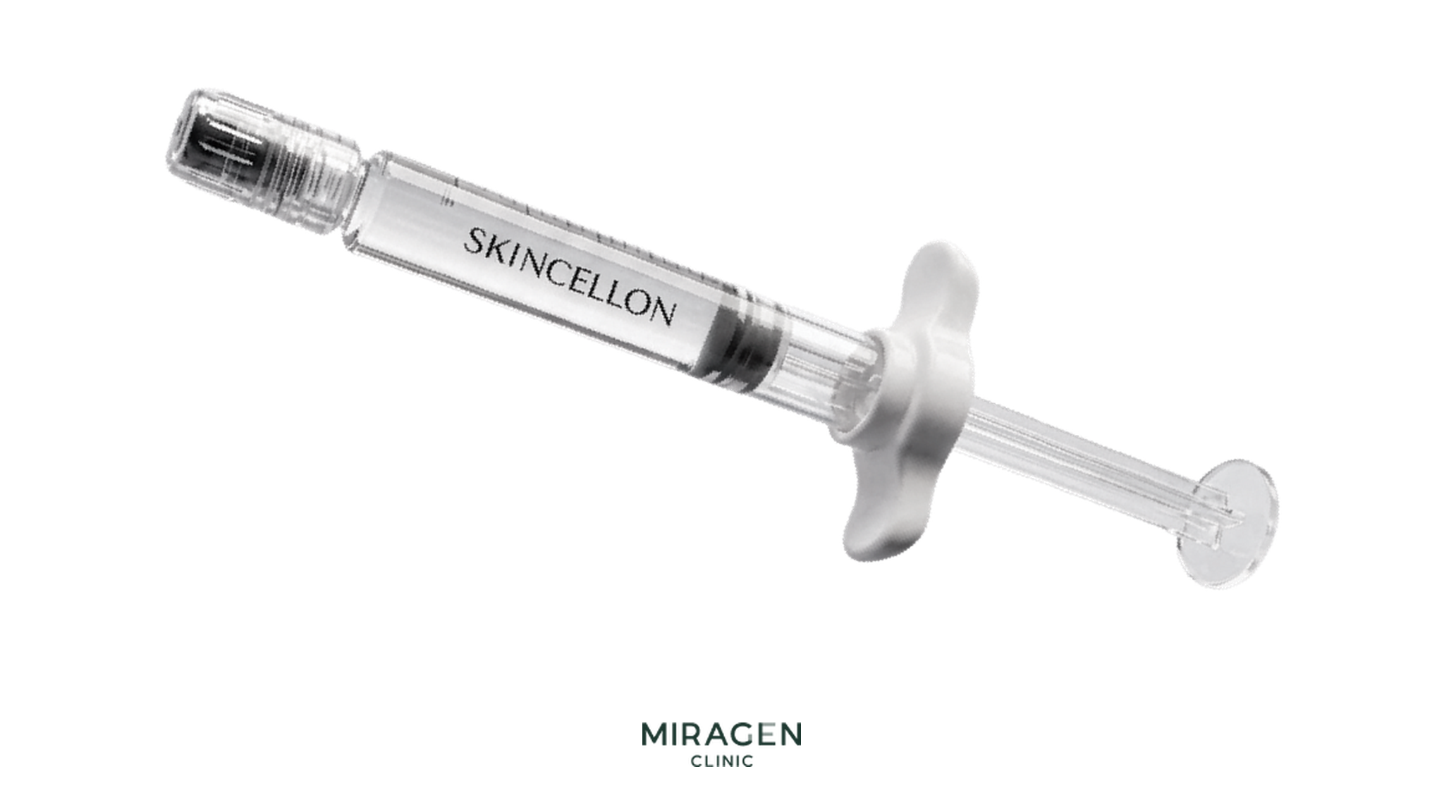 스킨셀론 시린지 16대9 제품 사진 흰 배경의 가로형 화면에 3ml 스킨셀론 시린지가 비스듬히 크게 놓인 제품 사진