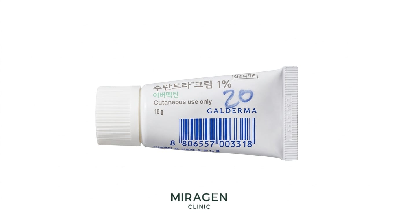 用于治疗玫瑰痤疮的舒罗达乳霜实物照片：含 1% 伊维菌素的 15 g 软管
